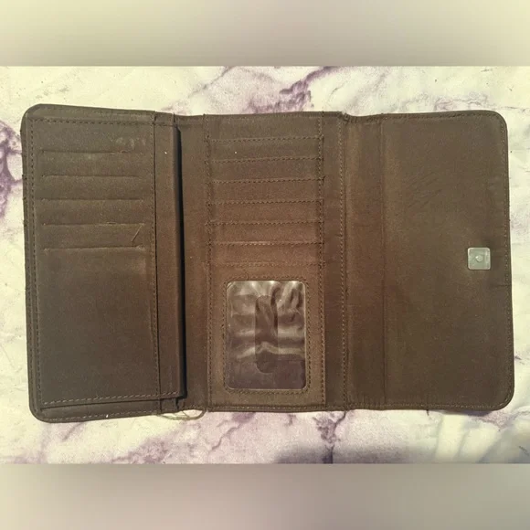 Betty Boop Brown Canvas Wallet - Icon Patch Accent - Picture 2 of 3